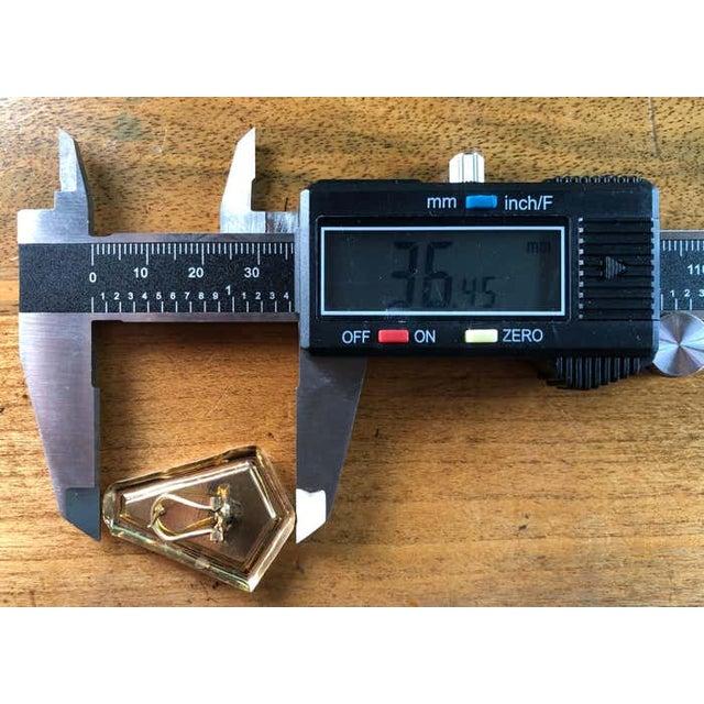 Gold 14 Karat Yellow Gold and Onyx Earrings Pentagon Shape With English Locks For Sale - Image 8 of 9