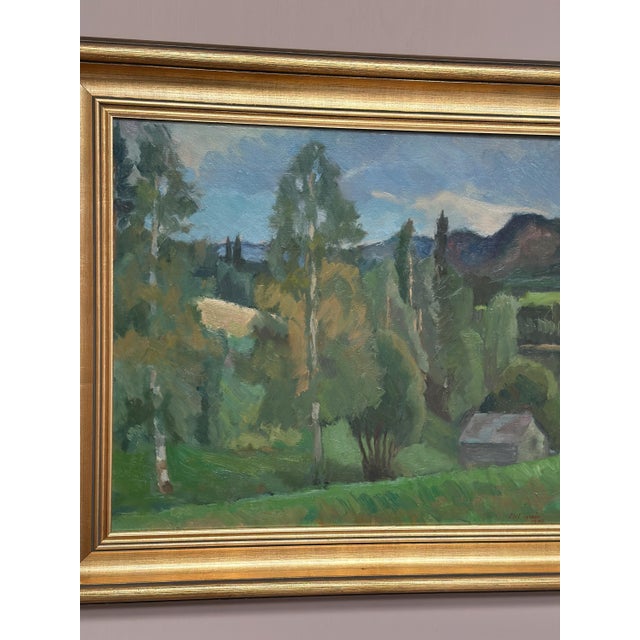 Olof Larsson, Lush Landscape, 1960s, Oil on Panel, Framed, Framed For Sale - Image 16 of 18