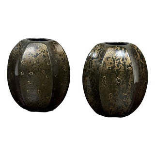 Art Deco Vases in Copperware, 1920, Set of 2 For Sale