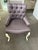 Designer Lavender Tufted Geometric Accent Chair With Cabriole Legs For Sale In Chicago - Image 6 of 6