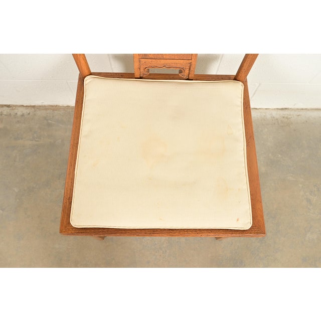 Wood Michael Taylor for Baker Furniture Far East Collection Carved Walnut Side Chair, 1960s For Sale - Image 7 of 12