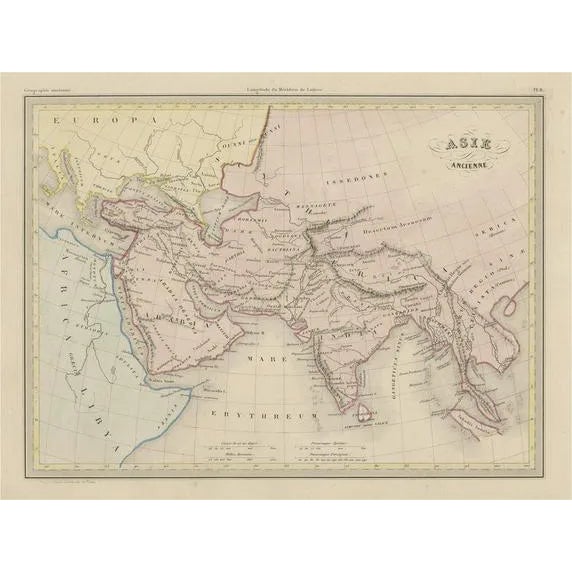 Original Antique Map of Ancient Asia, 1847 For Sale