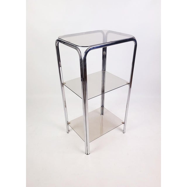 Vintage Chrome Shelving Unit with Glass Shelves, 1970s For Sale - Image 9 of 9