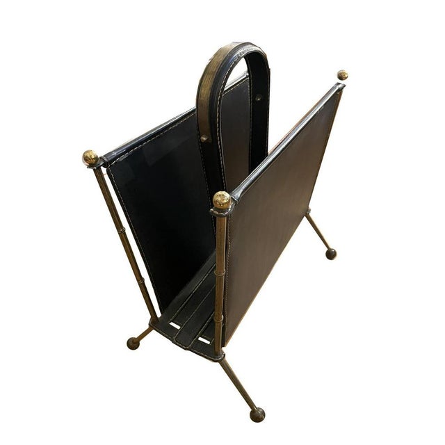 Magazine Rack by Jacques Adnet For Sale - Image 5 of 9