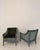 Mid-Century Modern French Lounge Chairs in Green Velvet and Lacquered Wood, 1950, Set of 2 For Sale - Image 6 of 17