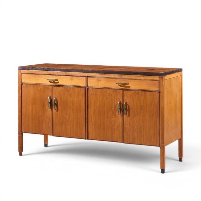 Mid-Century Modern Kipp Stewart for Calvin Mid Century Ebonized Teak Credenza For Sale - Image 3 of 11