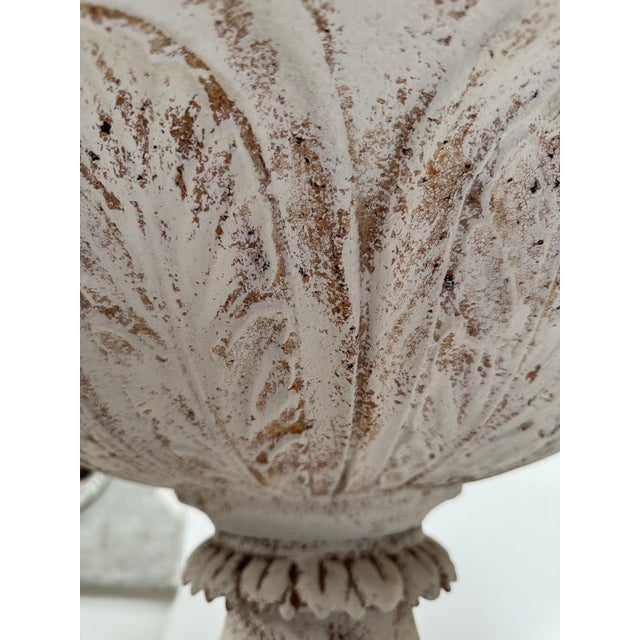 Late 20th Century Iron Urn With Wooden Pedestal For Sale - Image 6 of 18