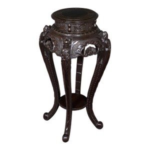 Antique Jardiniere Stand, Japanese, Ebonised, Portico Planter Table, Victorian