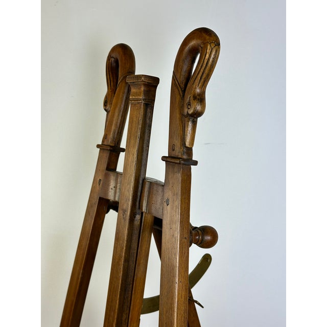 1970s Walnut Easel with Swan Neck Decoration, 1970s For Sale - Image 5 of 15