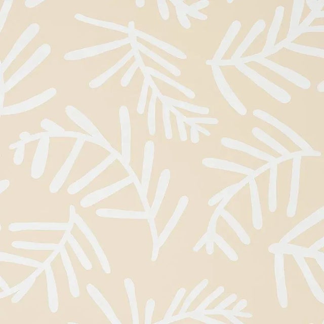 Not Yet Made - Made To Order Schumacher X Caroline Z Hurley Tiah Cove Wallpaper in Ivory on Natural - 10 Yards For Sale - Image 5 of 5