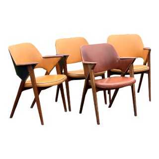 1960s Set of Four Danish Modern Mid Century Teak Armchairs by Mobler Denmark For Sale