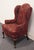 Ethan Allen Ethan Allen Red Upholstered Traditional Sussex Wingback Accent Arm Chair 20-7517 For Sale - Image 4 of 12