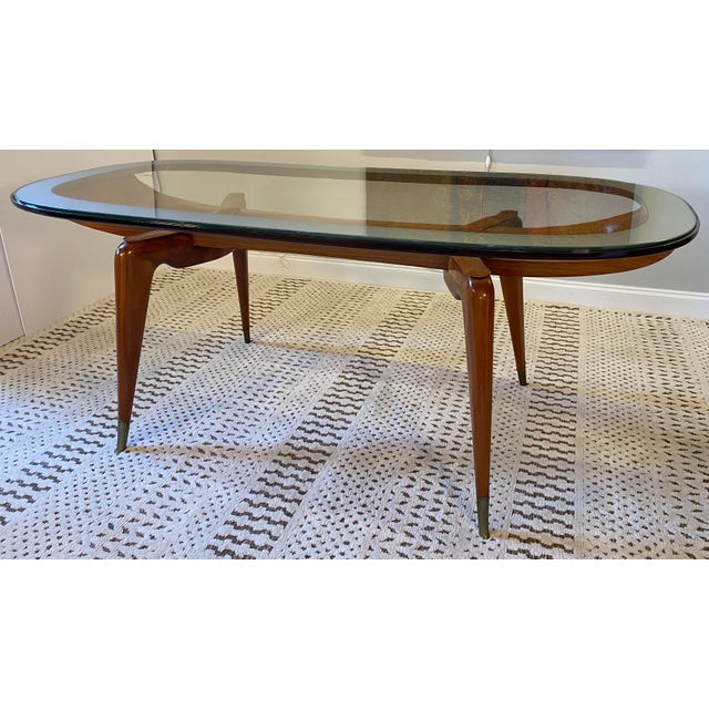Wood Important Italian Mid-Century Dining Table With 6 Chairs Style of Paolo Buffa For Sale - Image 7 of 17