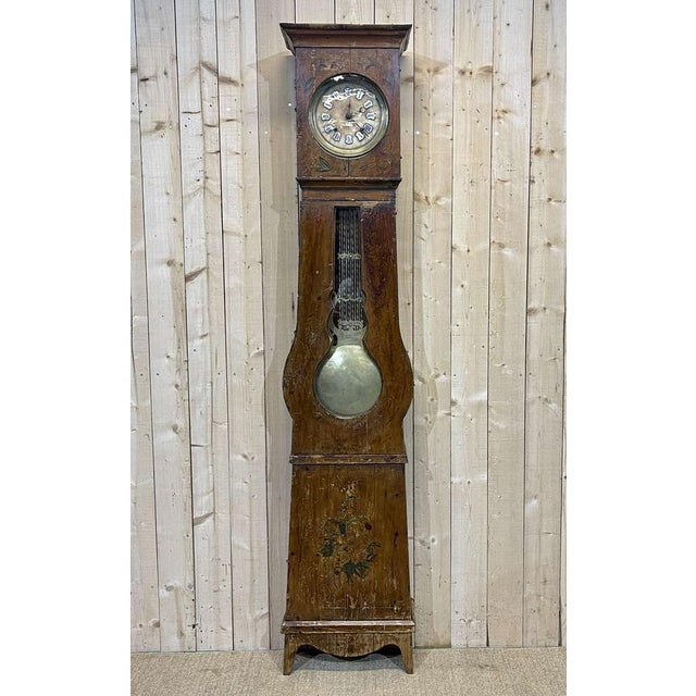 19th Century Comtoise Clock in Fir with Enameled Figures For Sale - Image 15 of 16
