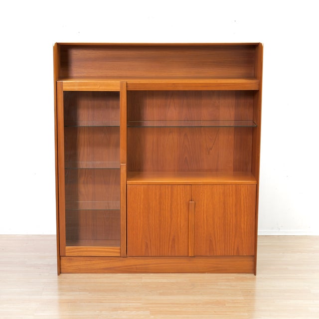 Brown Mid Century Danish China Cabinet Bookcase For Sale - Image 8 of 8