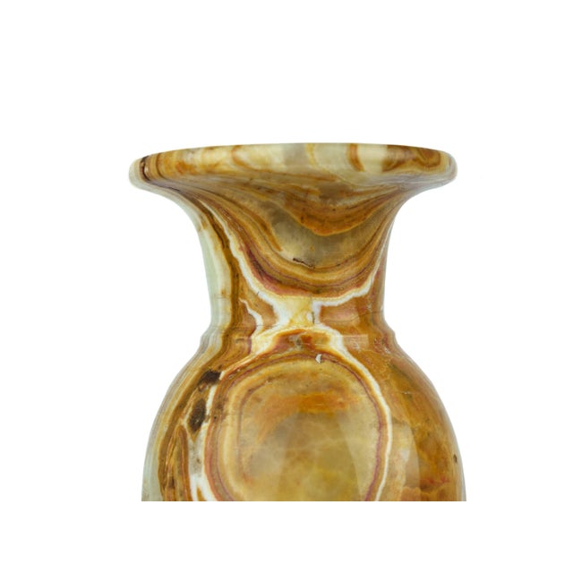 Mid 20th Century Mid 20th Century Solid Onyx Carved Traditional Urn Design Vase For Sale - Image 5 of 12