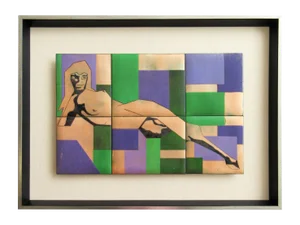 Mid Century Modern Enamel on Copper Nude