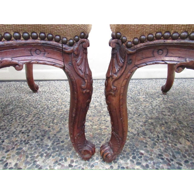 Pair or Antique French Louis XV Style Armchairs For Sale - Image 18 of 18