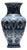 Handmade Ceramic Vase (30cm) Traditional Blue & White “Vase of Life” Tulip Pattern – Faceted Hexagonal Art Decor For Sale