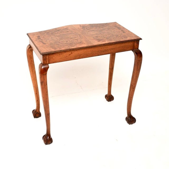 1930s Vintage Burr Walnut Console Table, 1930 For Sale - Image 5 of 7
