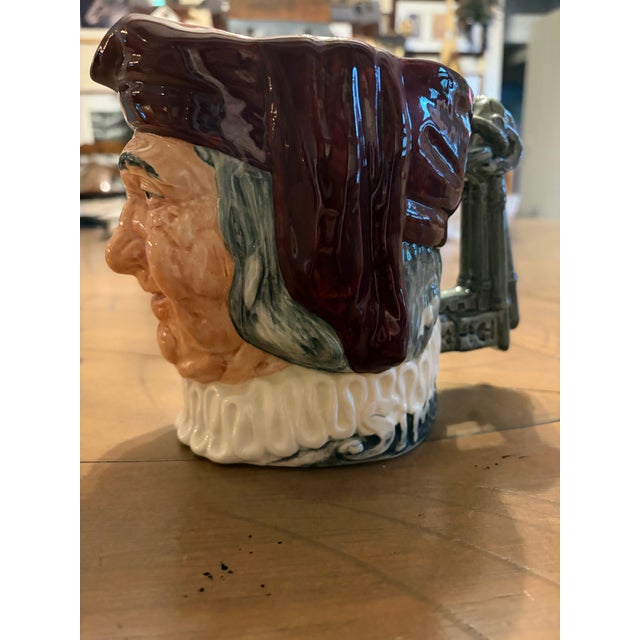 English Vintage Royal Doulton “Simon the Cellarer” Large Character Jug For Sale - Image 3 of 11