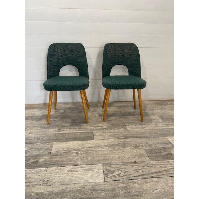 Vintage Lollypop Chairs in Green Upholstery by Antonin Suman, 1960, Set of 2 For Sale - Image 9 of 9