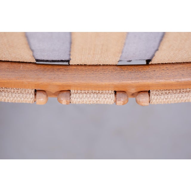 1950s Mid-Century Oak Armchair attributed to Jan Vaněk, Czech, 1950s For Sale - Image 5 of 12