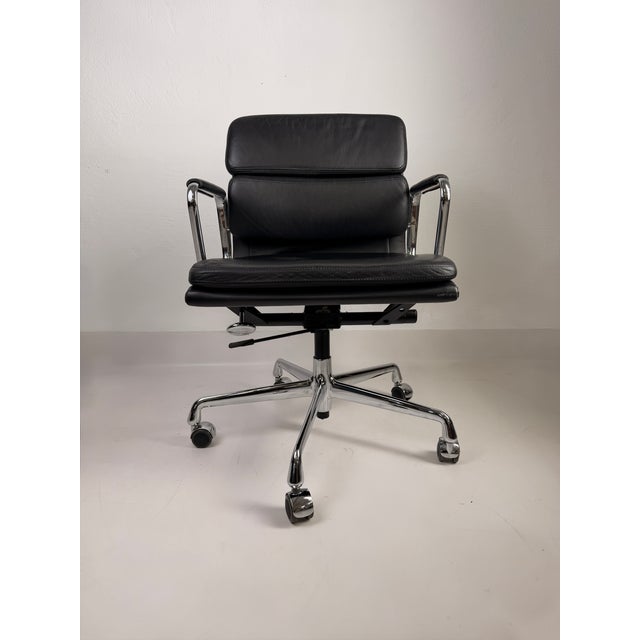 Black Leather and Chrome Soft Pad Chair by Charles and Ray Eames for Vitra, 1960s For Sale - Image 8 of 10