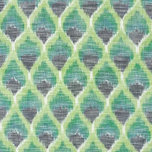 Schumacher Odisha Ikat Fabric in Greens