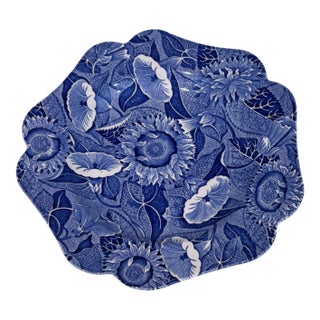 Vintage Spode Blue Room "Sunflower" Scalloped Rim Serving Bowl – Made in England For Sale