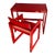 1970s Red Modern Vanity Table and Chair - Set of 2 For Sale
