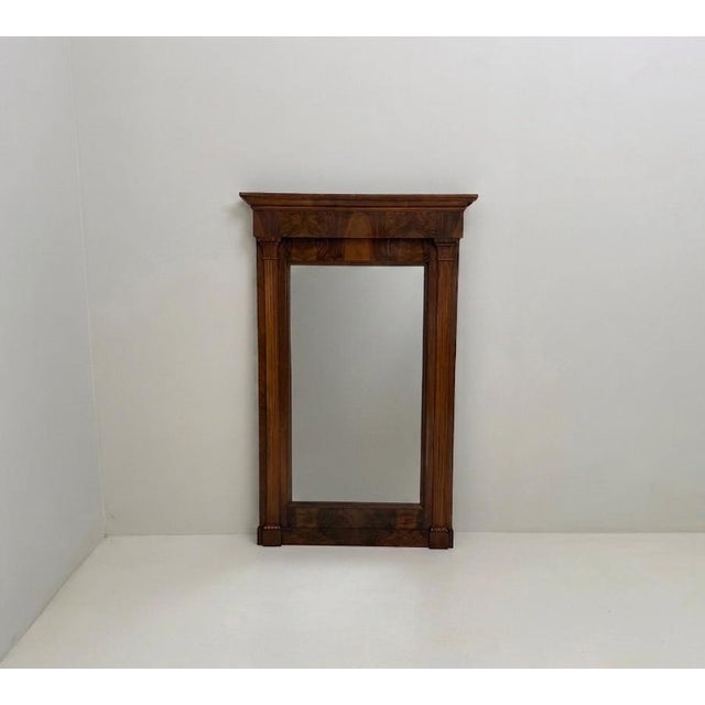 Vintage Empire Mirror in Walnut For Sale - Image 4 of 4
