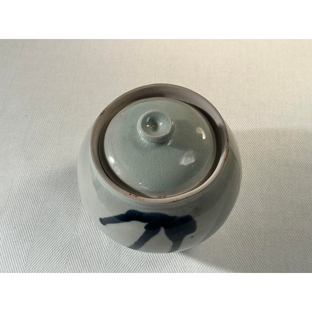 Celadon Signed Studio Pottery Vessel With Lid For Sale - Image 8 of 8