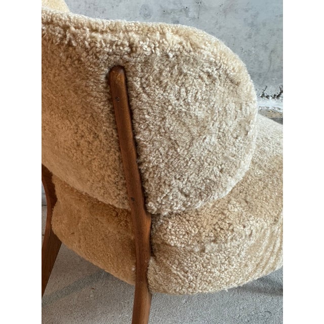 1960s Mid-Century Scandinavian Danish Lounge Chair in Sheepskin, 1960s For Sale - Image 5 of 8