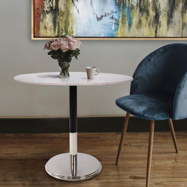 White Micca Bistro Table in White Marble For Sale - Image 8 of 9