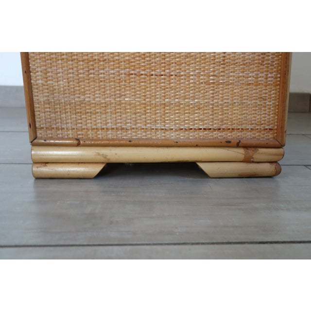 Five-Drawer Chest of Drawers in Wicker and Bamboo, 1970s For Sale - Image 16 of 18