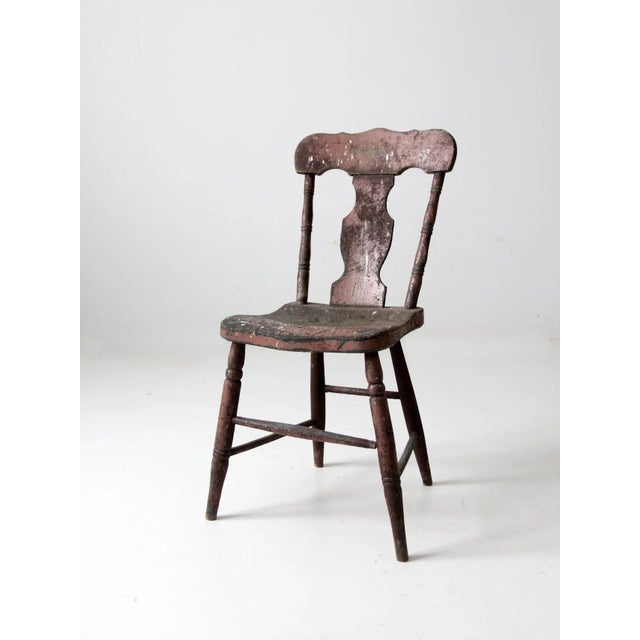 Antique Rustic Fiddleback Chair For Sale - Image 11 of 11