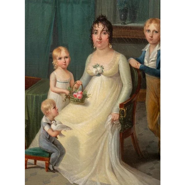 Francois Kinson Family Portrait Oil on Canvas For Sale In New York - Image 6 of 10