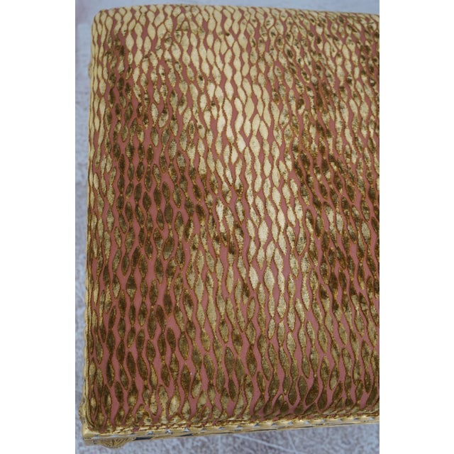 French Louis XVI Style Black & Gold Bench For Sale - Image 11 of 12