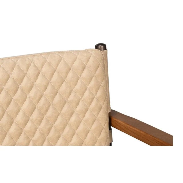 Mid-Century Modern Leather Armchair - Cappuccino Cream For Sale - Image 11 of 12