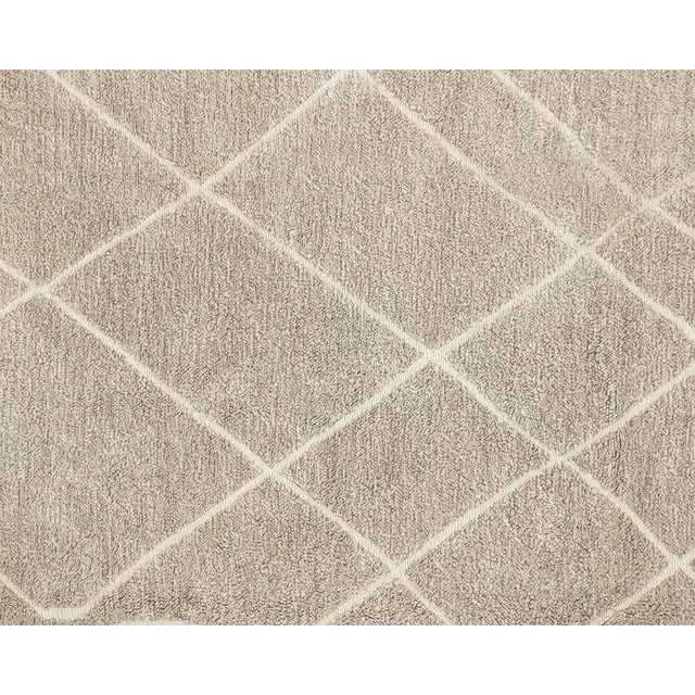 Textile Oversized Geometric Line Hand-Knotted Wool Rug | 15'0" X 11'7" | One of a Kind For Sale - Image 7 of 8