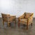 Wood Mid-20th Century Mid Century Modern Pair Chairs With Oak Frames and Floral Fabric For Sale - Image 7 of 18