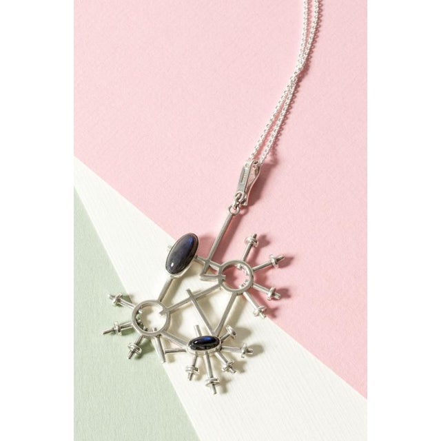 Silver and Spectrolite Pendant from Claës Giertta, 1981 For Sale - Image 3 of 6