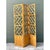 This vintage three-panel folding screen is built entirely from honey-toned rattan poles, with the segmented, bamboo-like...
