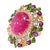 Bochic “Orient” Ruby & Multi Color Gems 18k Gold & Silver Cocktail Ring Size 6 For Sale