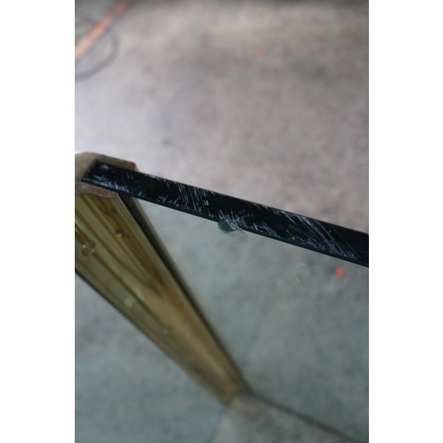 1980s 1980s Hollis Jones Style Hollywood Regency Beveled Glass Brass Dining Breakfast Table For Sale - Image 5 of 12