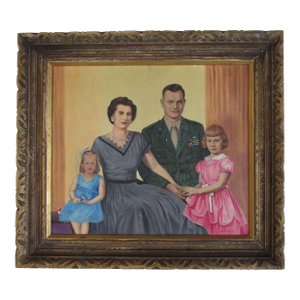 Mid Century American Ancestor Painting by S. Shimazu, 1955