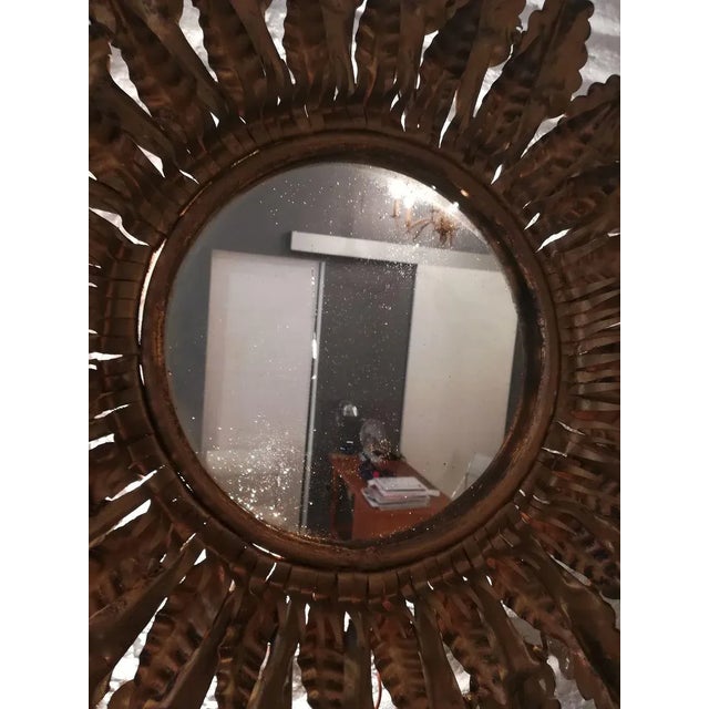 Golden Sun Mirror, 1950s For Sale - Image 6 of 13