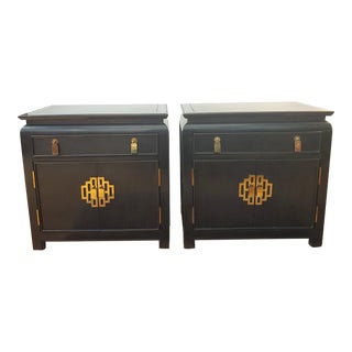 1950s Vintage Century Furniture Asian Style Nightstands - a Pair For Sale