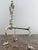 Pair of Brass Fireplace Andiron Set in Silver Antique Finish For Sale In Dallas - Image 6 of 7